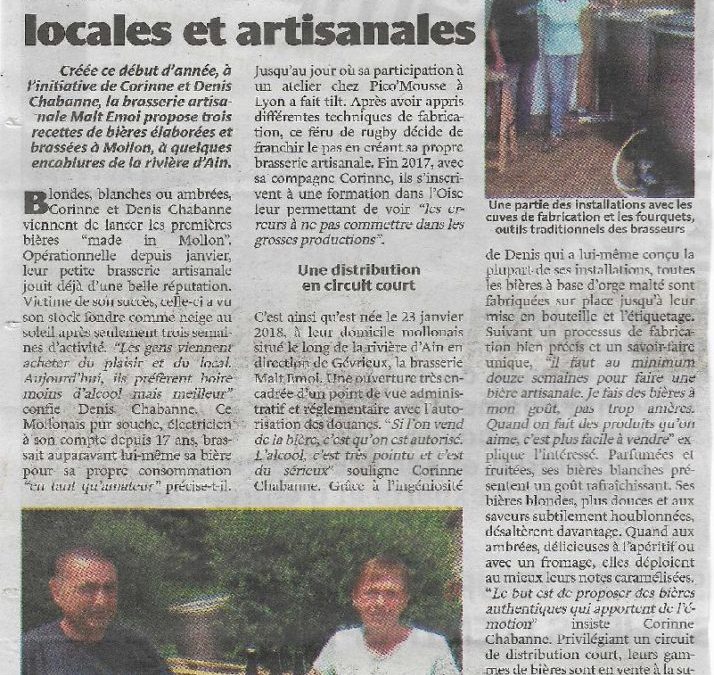 MALT EMOI DANS LE JOURNAL DE LA COTIERE