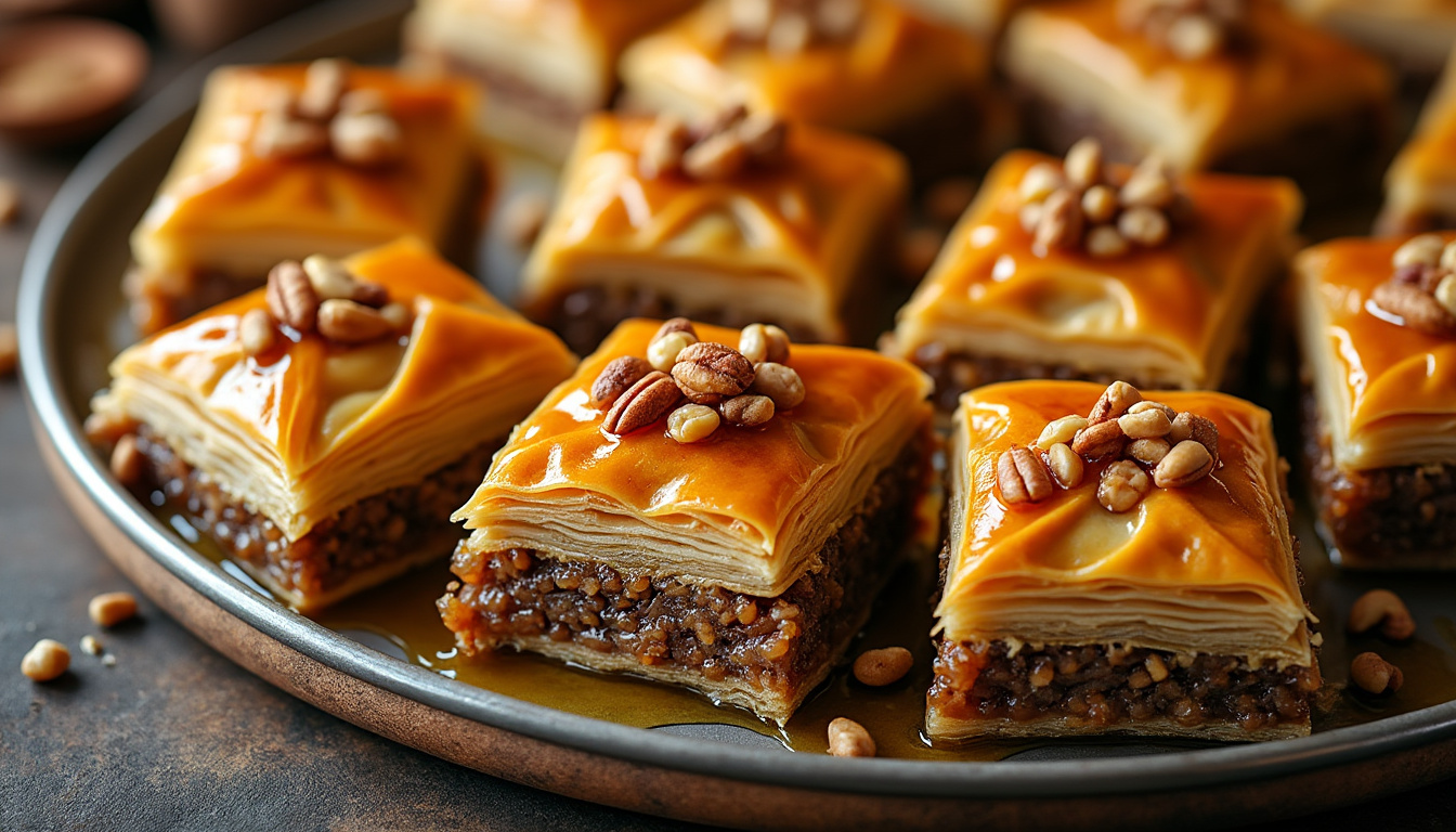 découvrez nos pâtisseries orientales maison : baklava, cornes de gazelle et makrout, préparées avec soin pour un voyage gourmand aux saveurs authentiques.