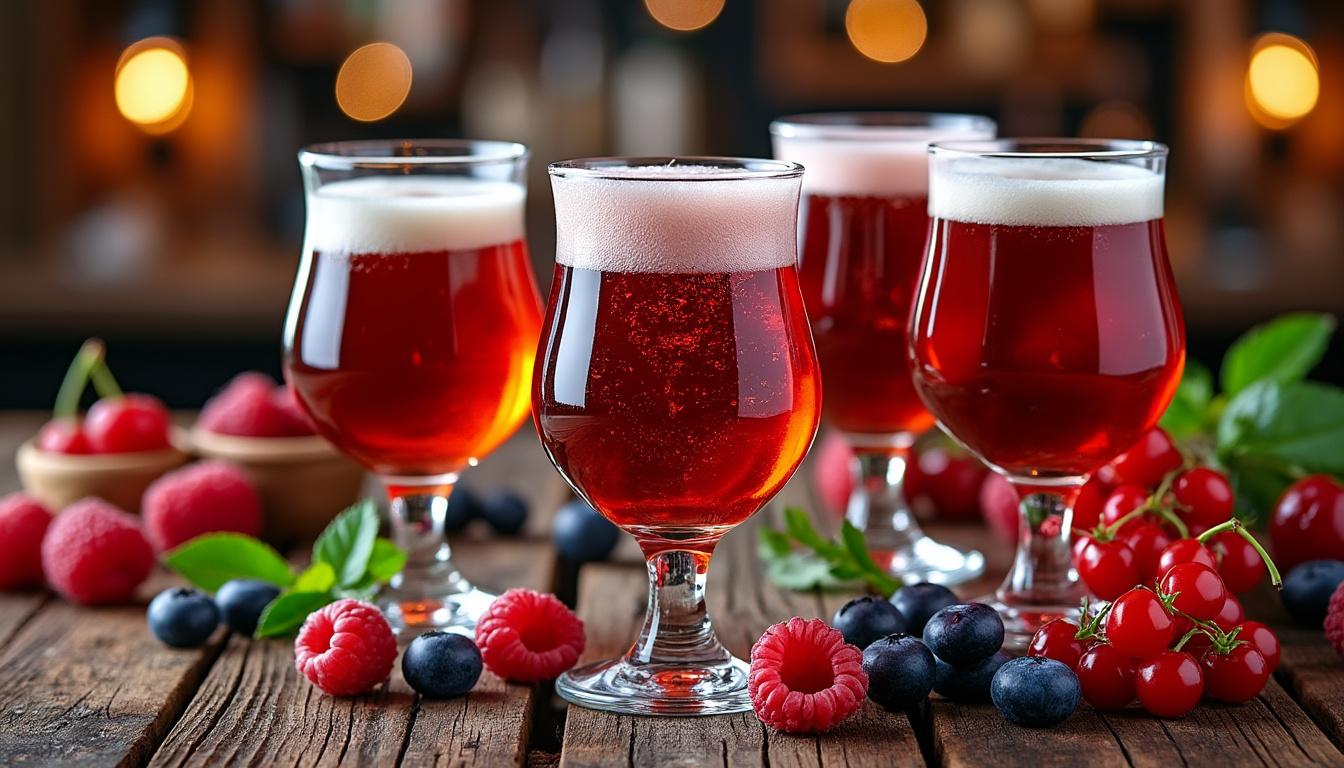 découvrez notre sélection des 10 meilleures bières aux fruits rouges, alliant fraîcheur et saveurs fruitées pour une expérience gustative unique.