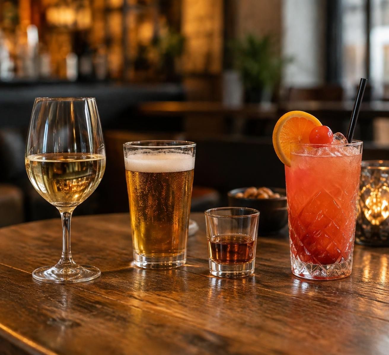 vin, bière, cocktails ou spiritueux : comparez les calories par verre et découvrez quel alcool choisir pour limiter vos apports sans renoncer au plaisir.