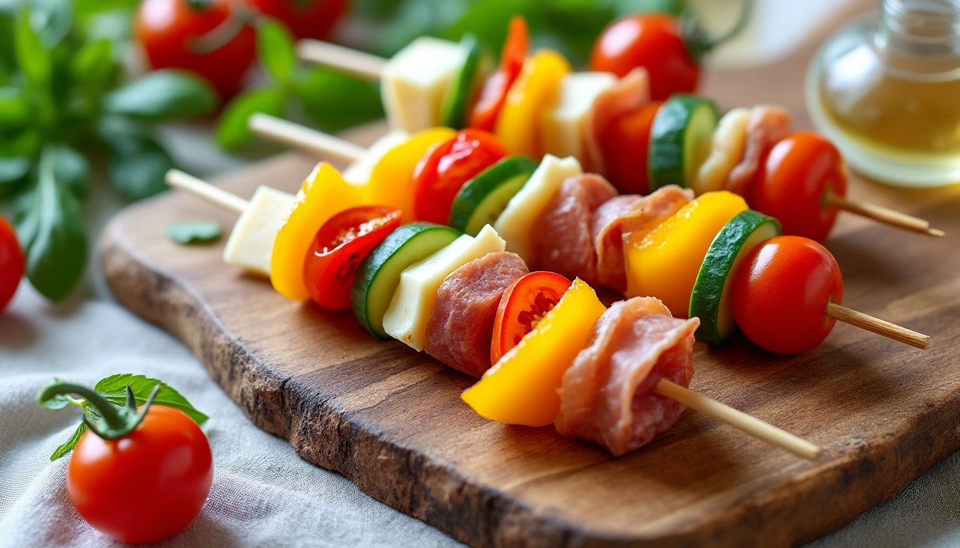 découvrez nos brochettes apéro à préparer la veille, fraîches et pratiques, parfaites pour vos soirées entre amis ou en famille.