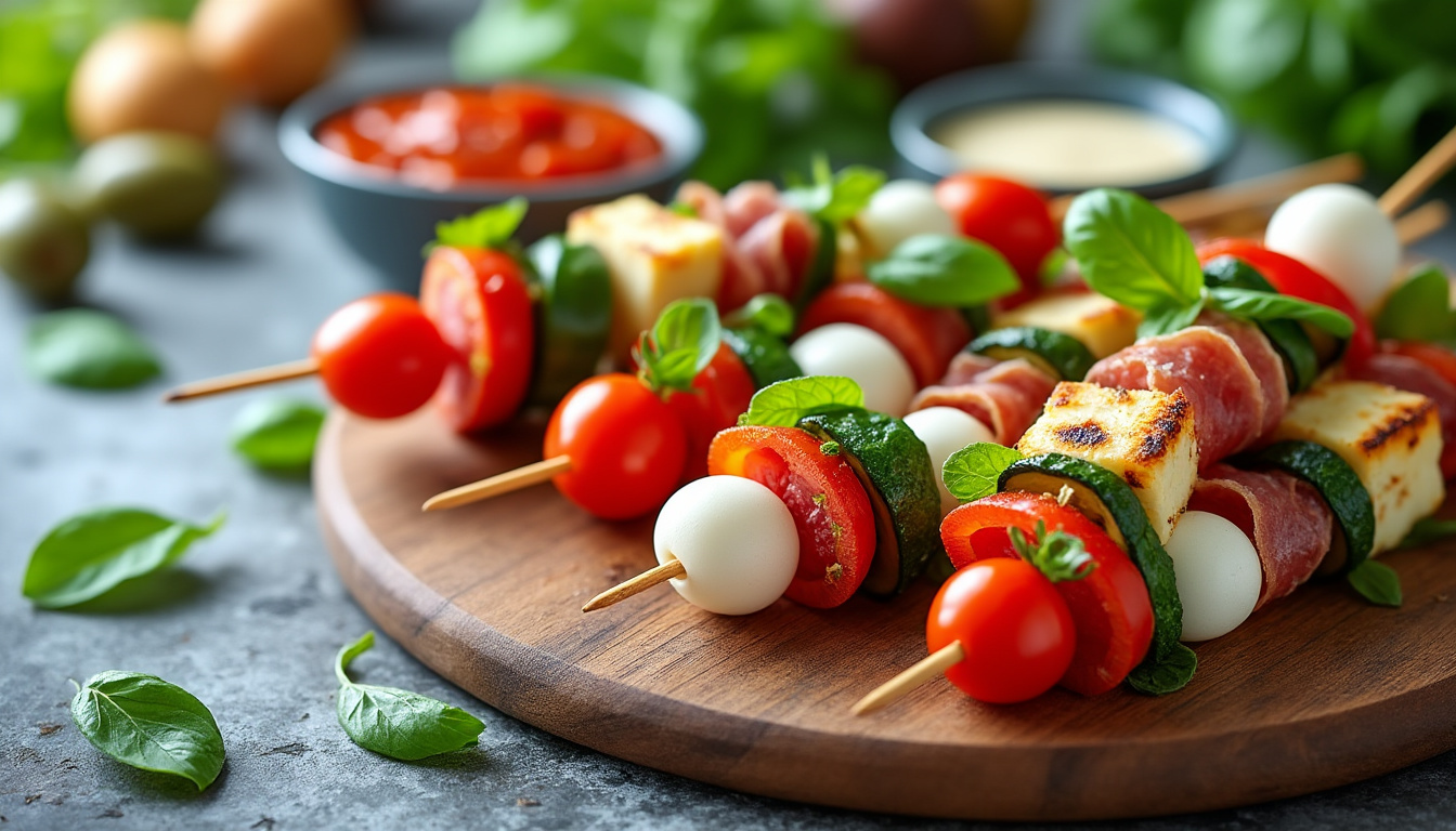 découvrez des recettes de brochettes apéro fraîches et pratiques à préparer la veille pour un repas convivial et sans stress.