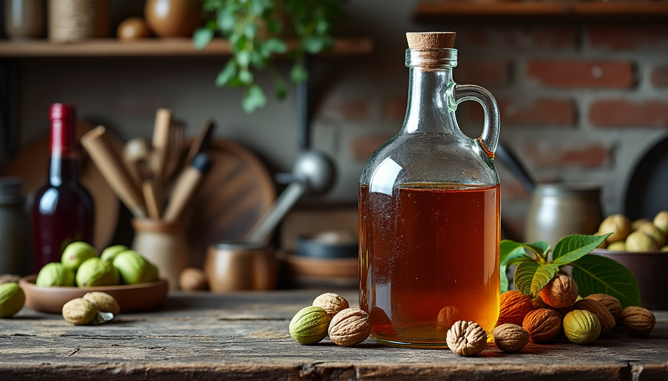 découvrez notre recette traditionnelle du vin de noix maison, un apéritif fait maison savoureux et facile à préparer pour vos moments de convivialité.