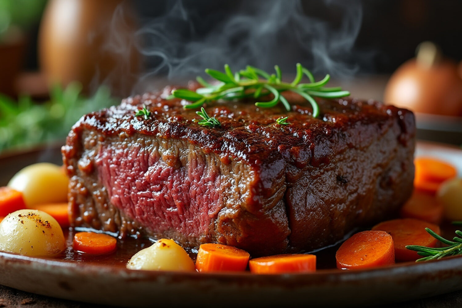 Paleron de bœuf confit au four, 7 heures de cuisson pour un fondant parfait