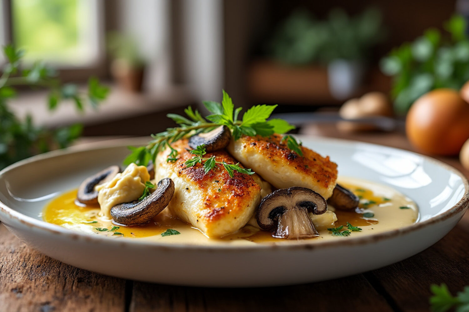 Poulet au vin jaune, morilles et cancoillotte, la recette des Carnets de Julie