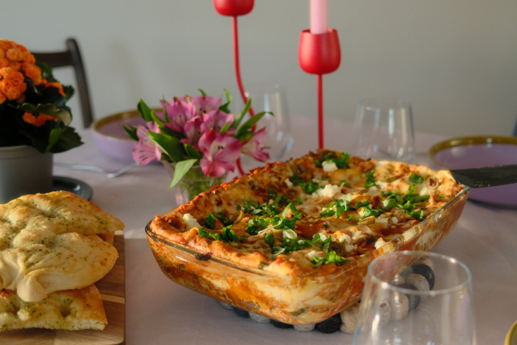 Combien de temps cuire des — lasagne cuite avec fromage et herbes